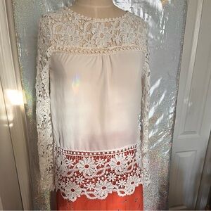 Elegant White Lace Women's Top